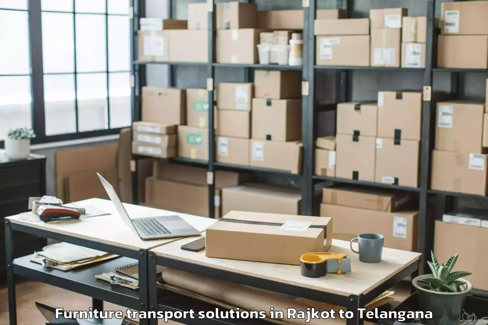 Trusted Rajkot to Karimnagar Furniture Transport Solutions